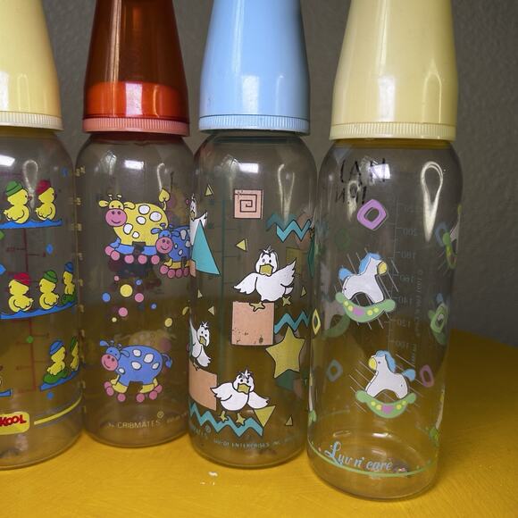 Vintage 90s Baby Bottle No Nipples Plastic Playskool Cribbage Luv N ‘play - Picture 3 of 13